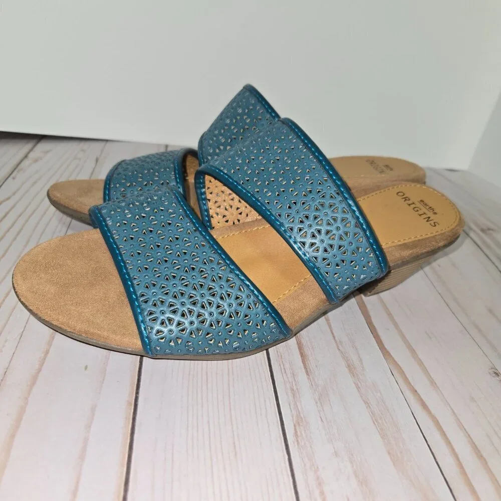 Earth Origins Women's, Cayla Sandal Teal Size 9